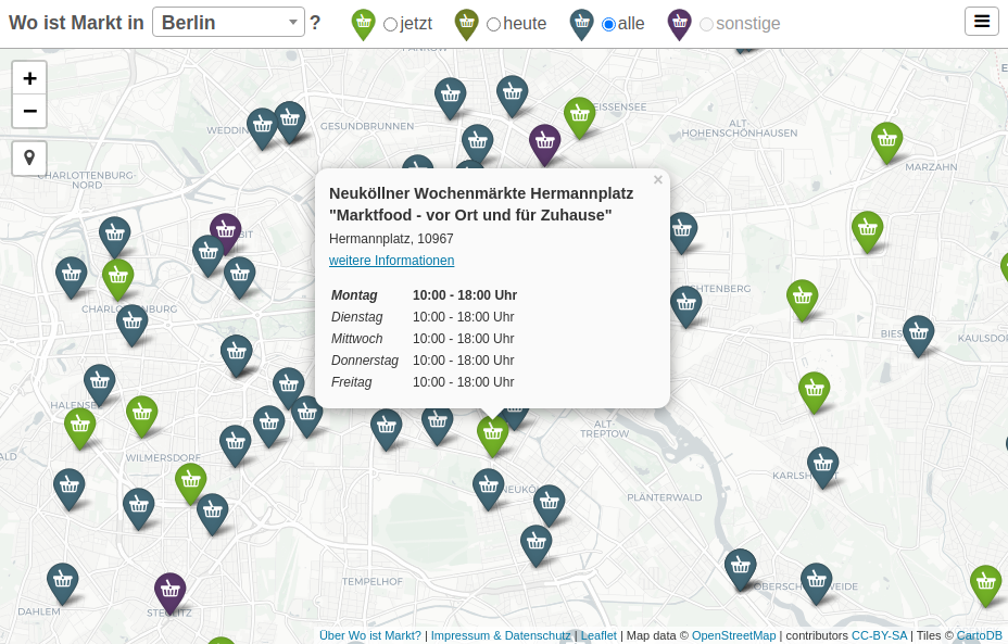 Screenshot Wo ist Markt?