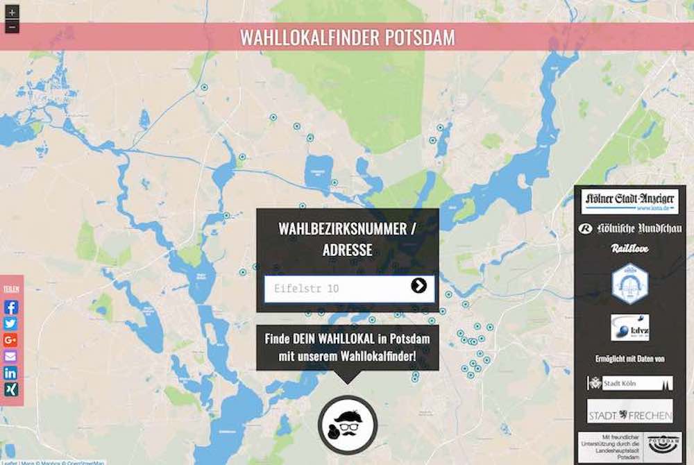 Screenshot Wahllokale Potsdam